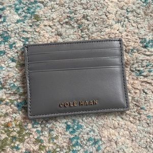 BRAND NEW Cole Haan grey leather card case wallet NWT